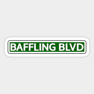 Baffling Blvd Street Sign Sticker